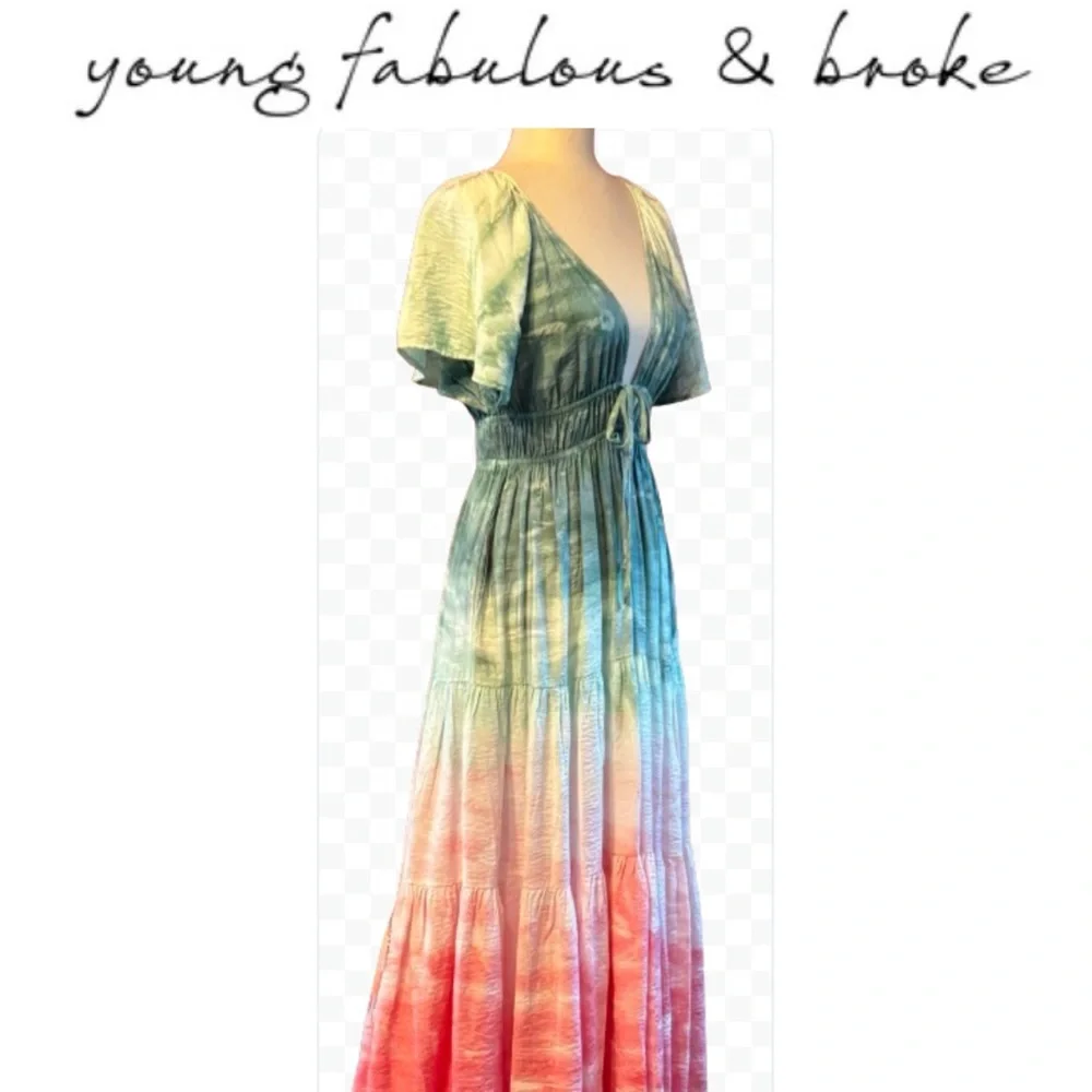 YFB Mara Maxi Dress in Everglade Paintbrush Wash - Picture 4 of 12